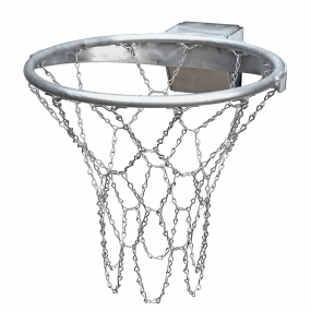 Canestro da basket con retina zincato reclinabile