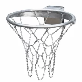 Canestro da basket con retina zincato reclinabile