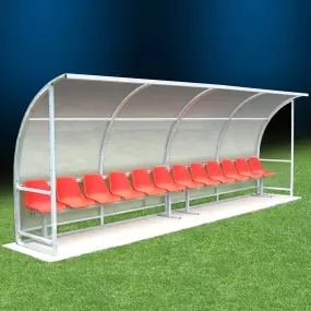 Panchina allenatori e riserve 10 posti da 5 mt in alluminio