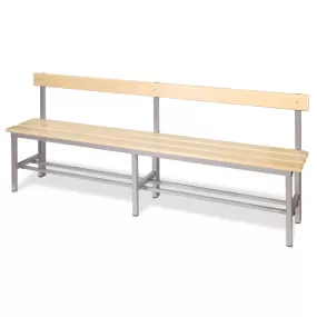 Panchina per spogliatoio con schienale 2 m grigio