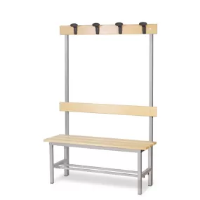 Panchina spogliatoio con 4 appendiabiti 1 m grigio