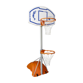 Impianto per Baskin, doppio canestro, tabellone 110x73 cm trasportabile