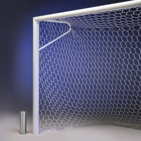 Porte da Calcio 7,32x2,44 con reggirete a gomito, in alluminio