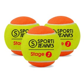 Confezione 3 palle tennis Stage 2 Orange