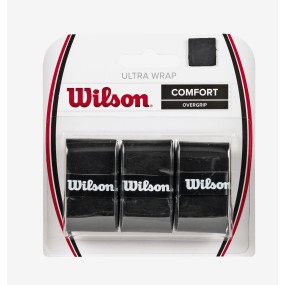 Nastri Overgrip Wilson Ultra Wrap colore nero, confezione da 3